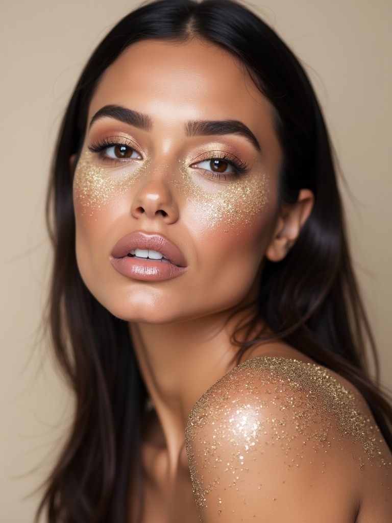 bold glittered body glow