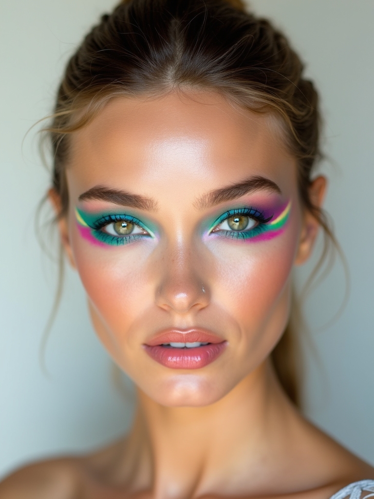 bold neon lower lashline