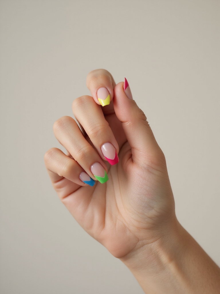 bold neon v shaped chevrons