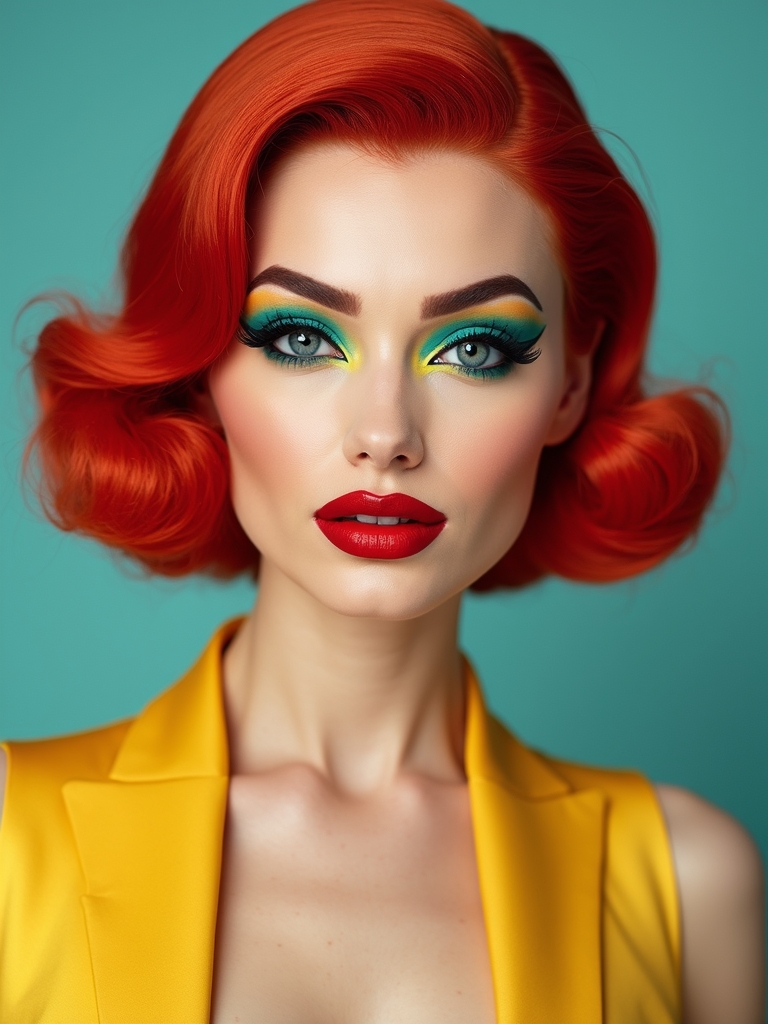 bold retro pop face glamour