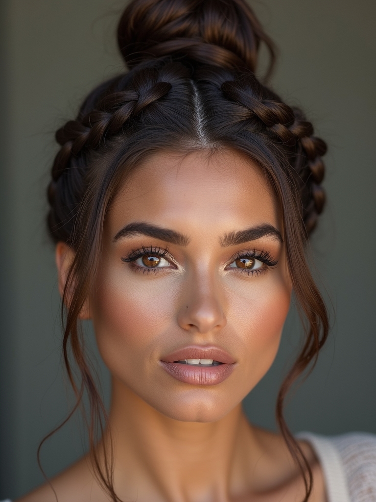 braided crown bun tutorial