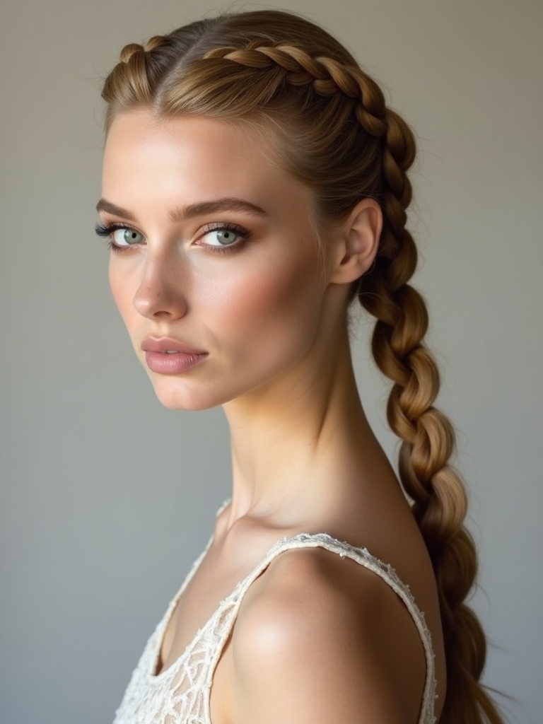 braided ponytail hairstyle steps