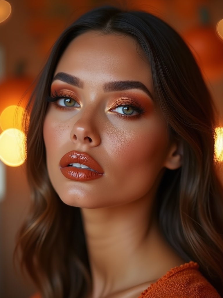 candlelit carved pumpkin glam