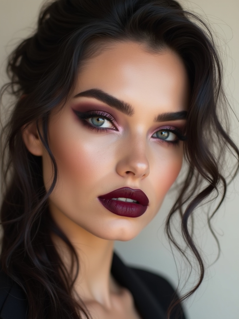 candlelit dewy wine stained visage