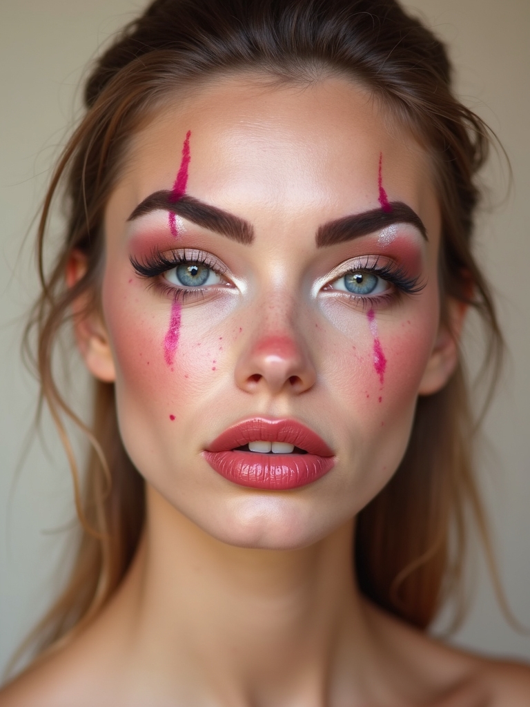 candy striped brows playful freckles