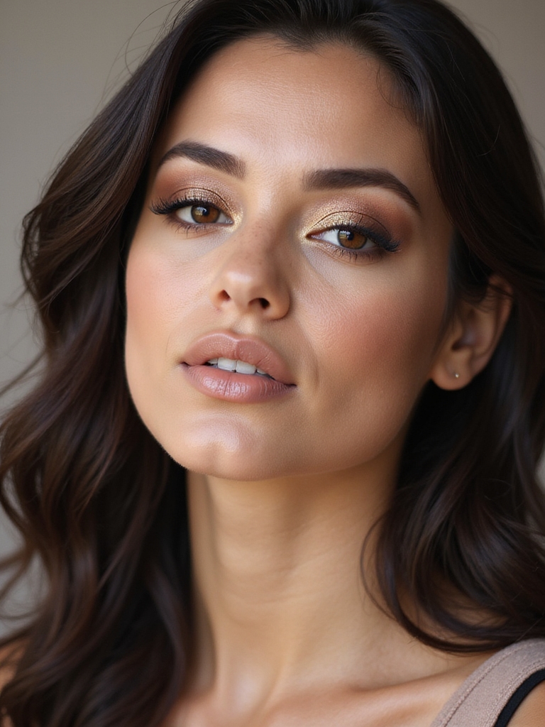 champagne shimmer taupe crease