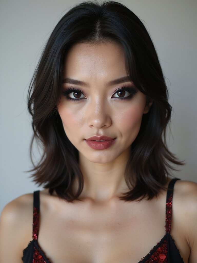 charcoal smokey eyes scarlet underliner