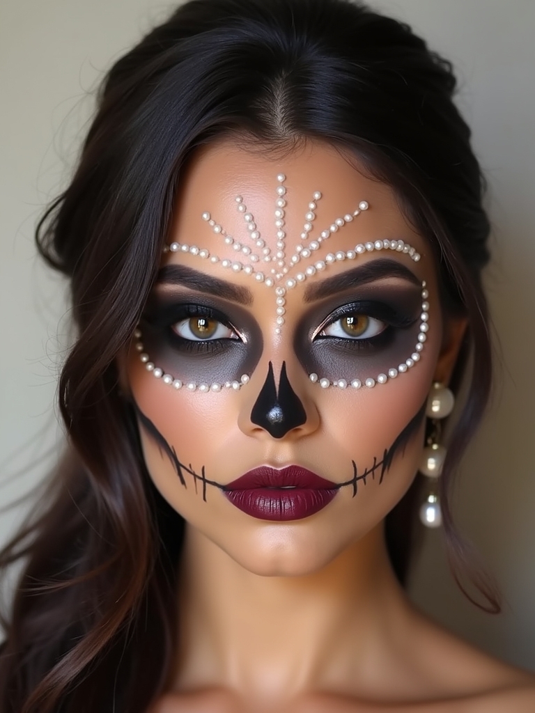 charcoal smoky eyes with pearls