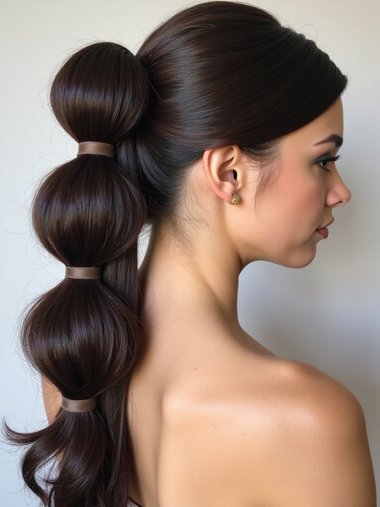 chic bubble ponytail tutorial