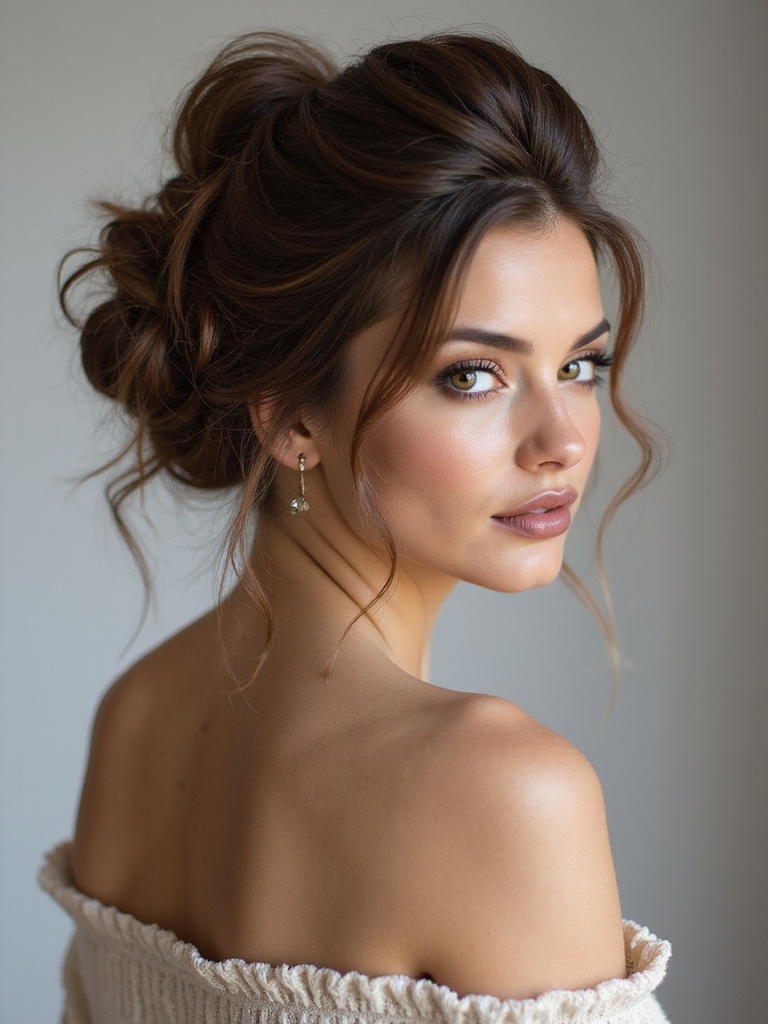 chic half up half down bun