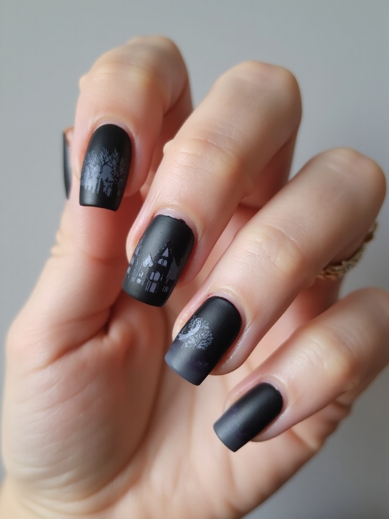 chic moonlit haunted house accents