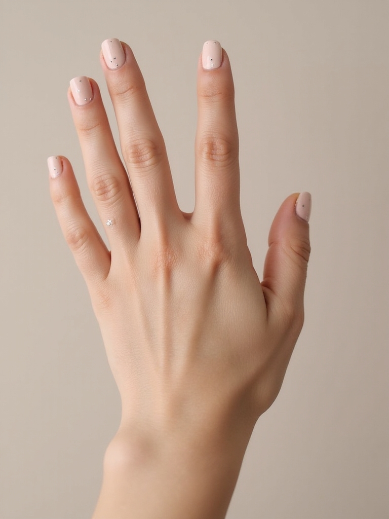 chic nude minimal dotted manicure