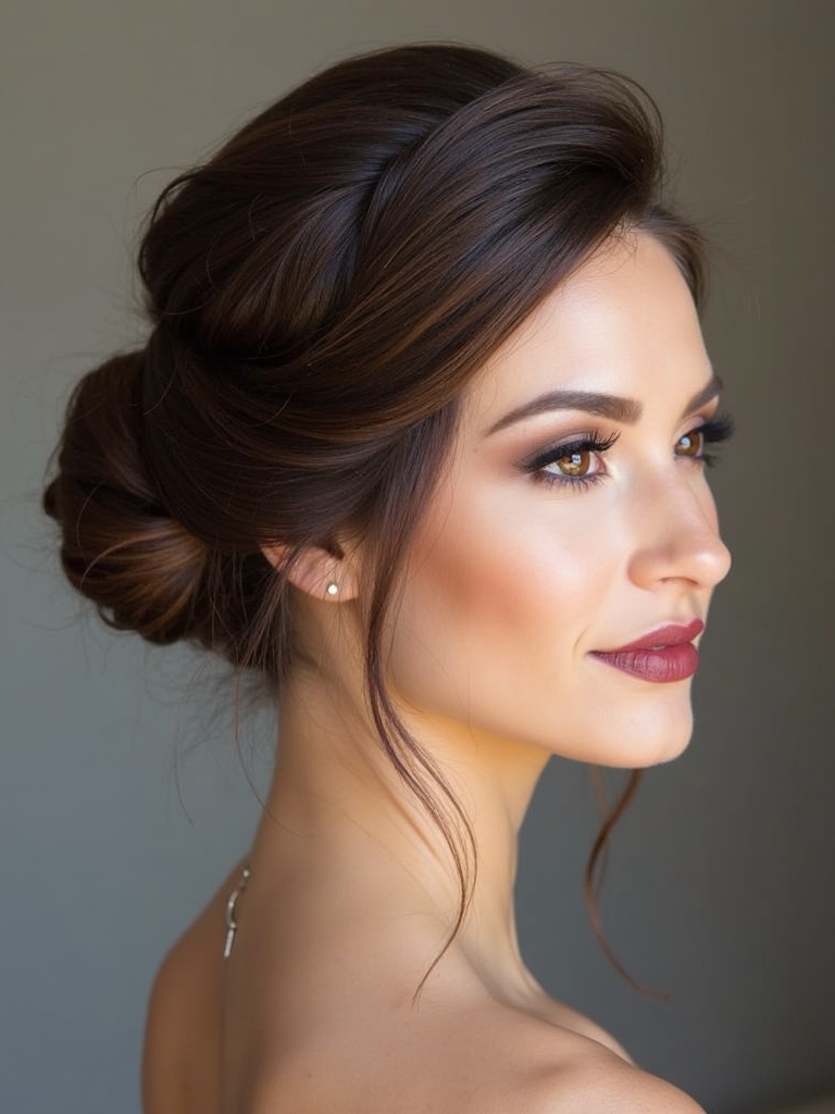 chic side swept bun technique