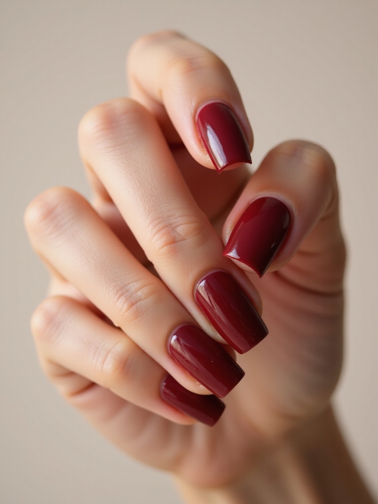 chip resistant glossy red manicure