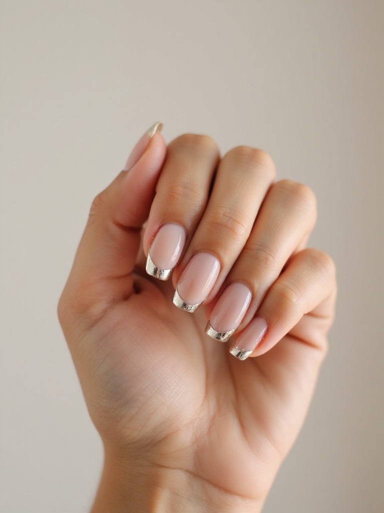 chrome tipped luminous manicure flair