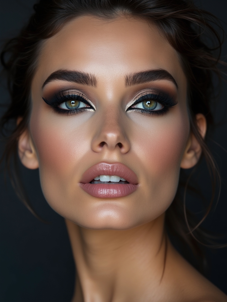 clean mirrored double winged liners