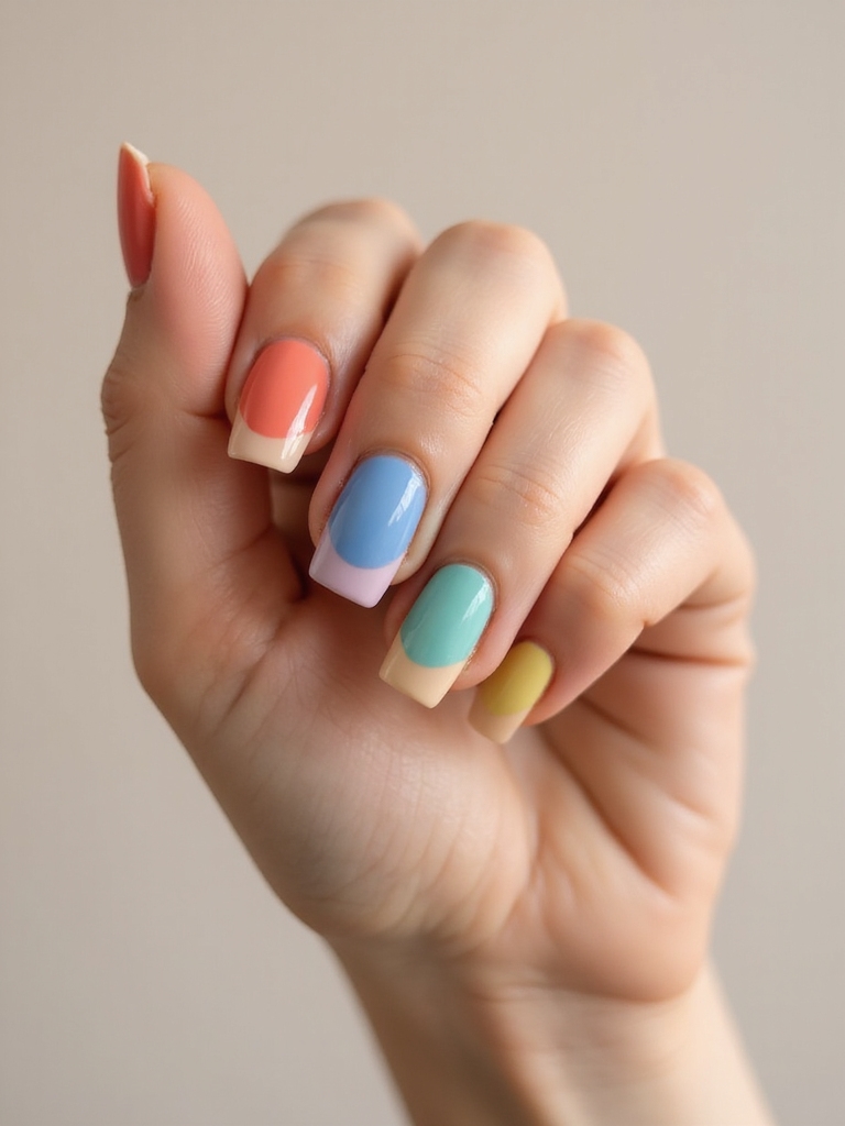 colorful modern french tips
