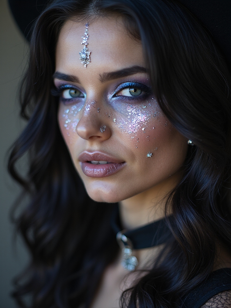 constellations glowing runes freckles