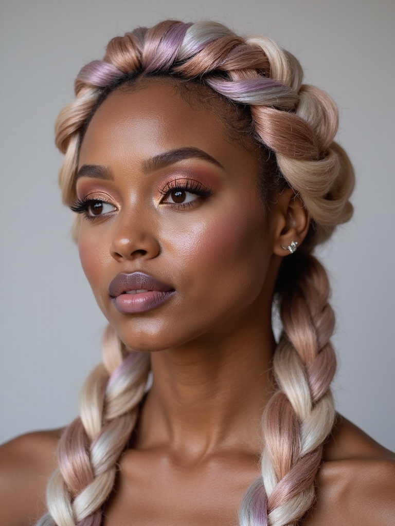 contemporary bubble braid styling