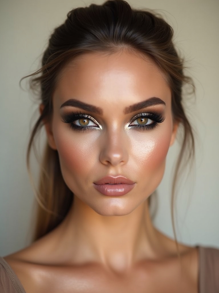 cool toned metallic smoky gaze