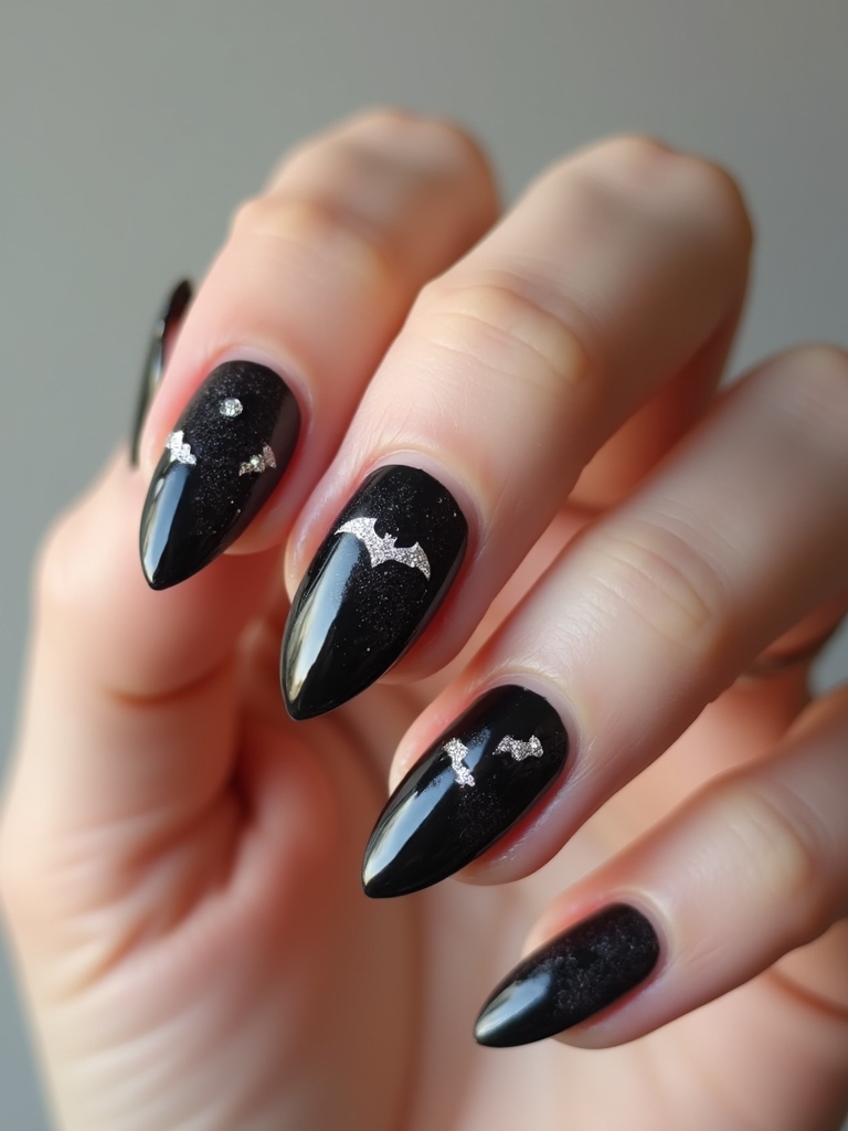 couture midnight crystal studded bats