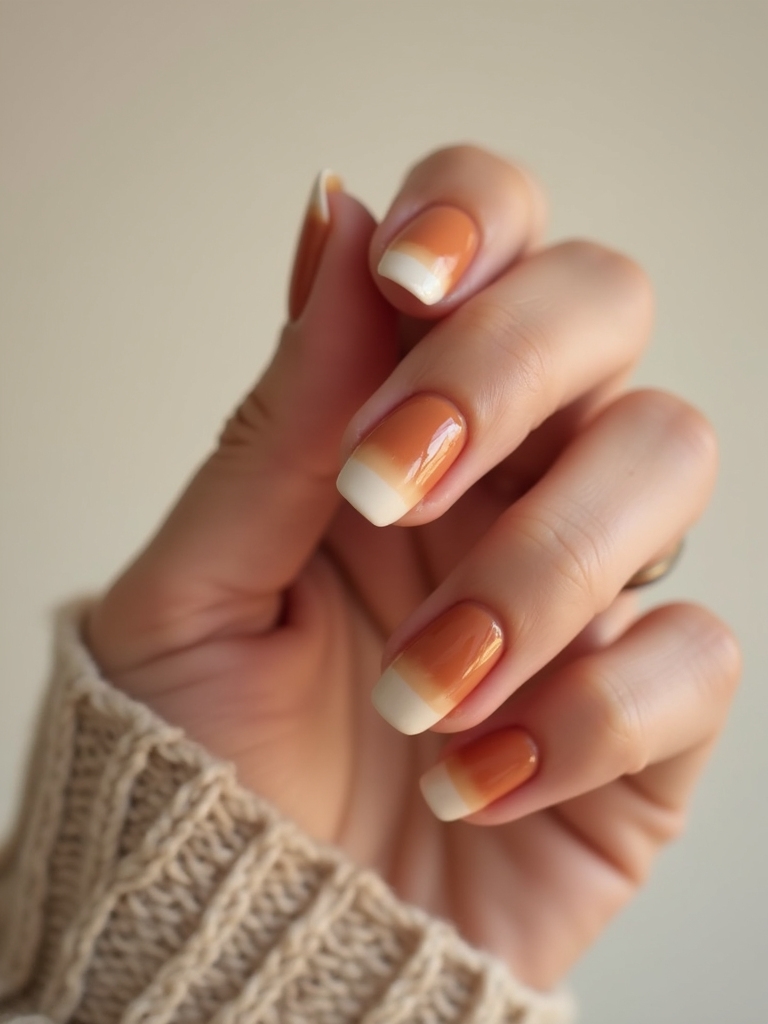 cozy cinnamon caramel nailtips