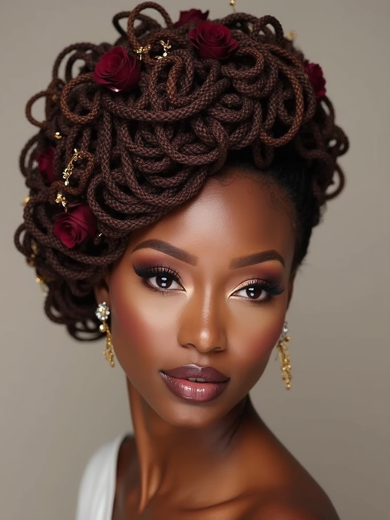 creative dreadlock updos showcased