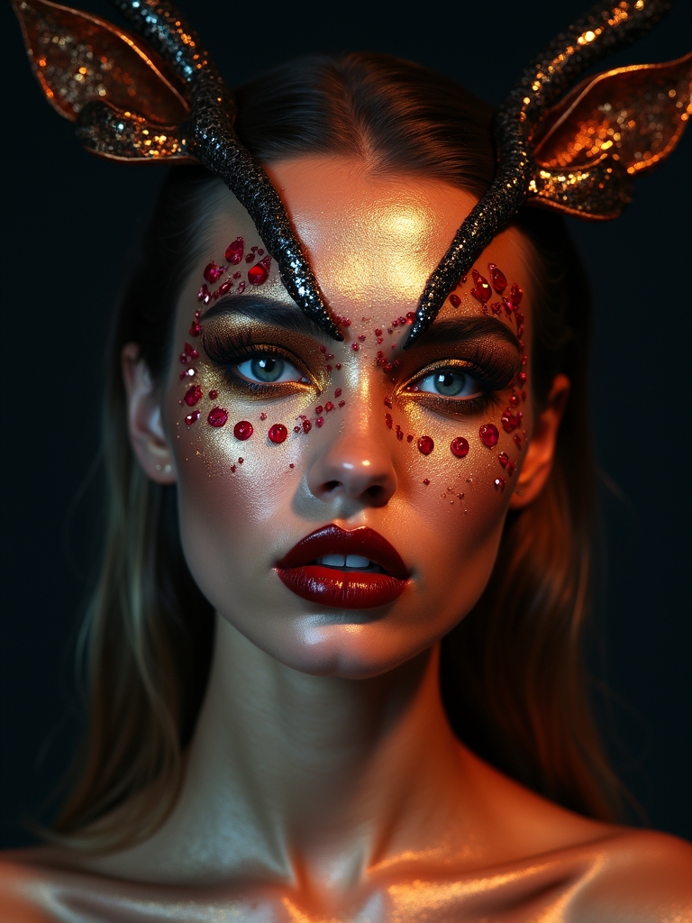 crimson lit blood moon contouring