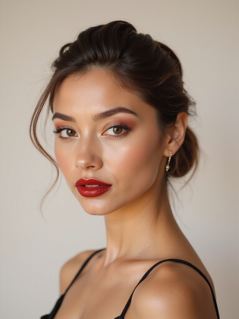 crisp blue red lacquered lips