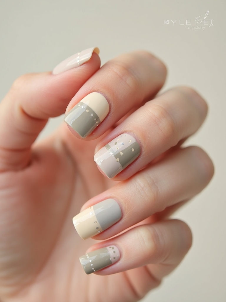 crisp color blocked dotted panels