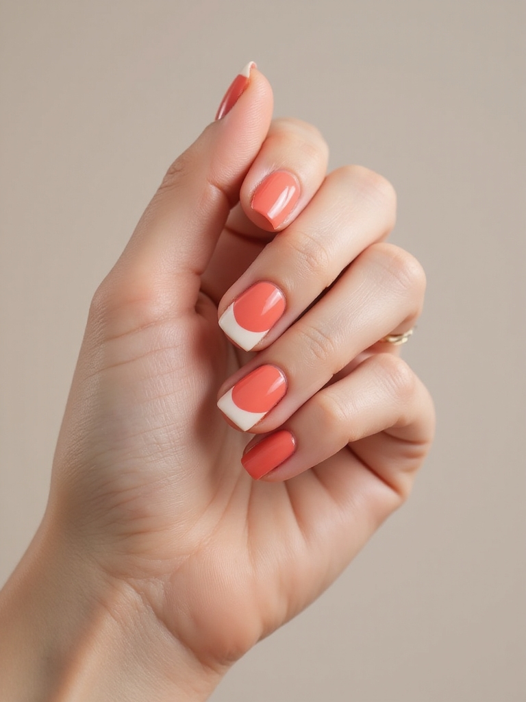crisp coral retro half moon