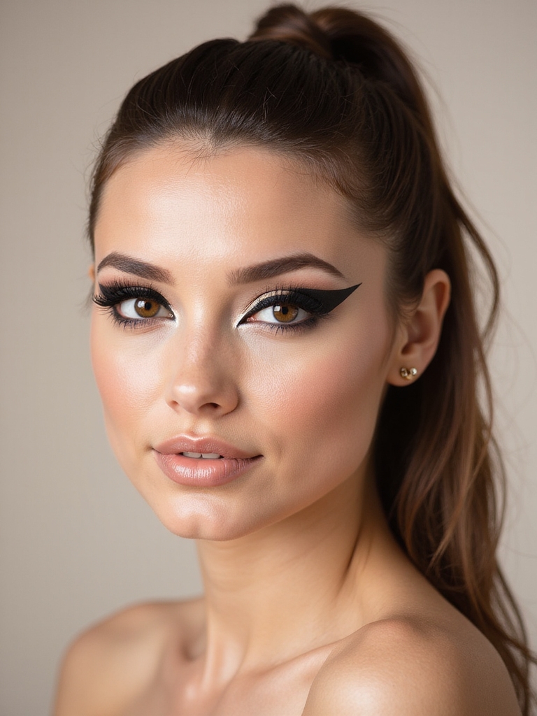 crisp negative space cat eye