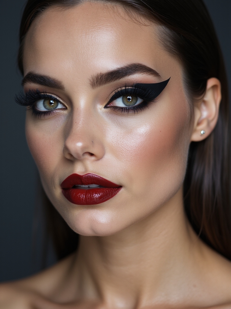 crisp negative space cat eye