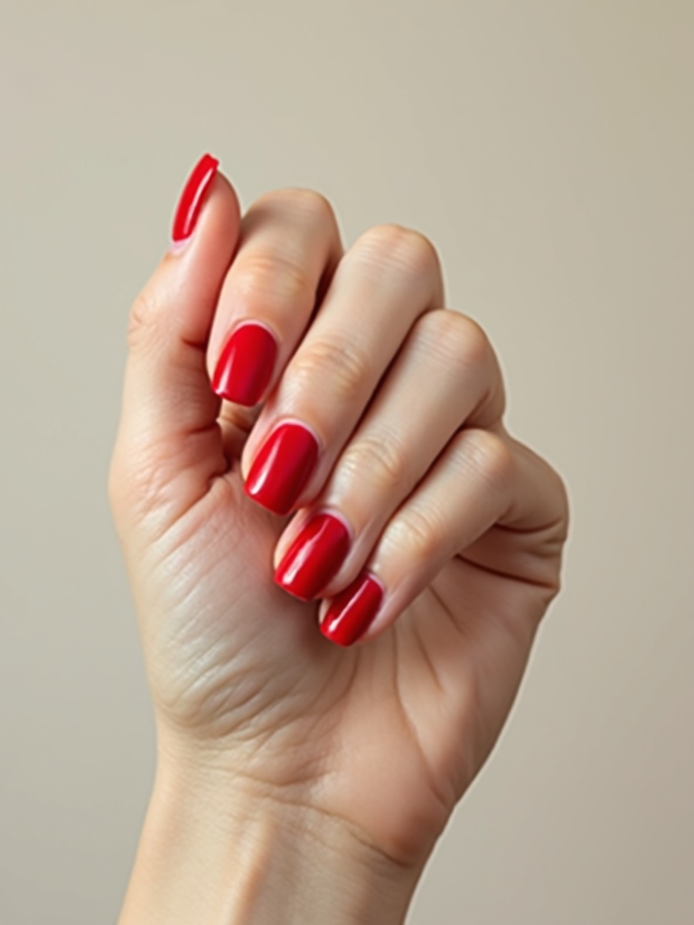 crisp red short nails