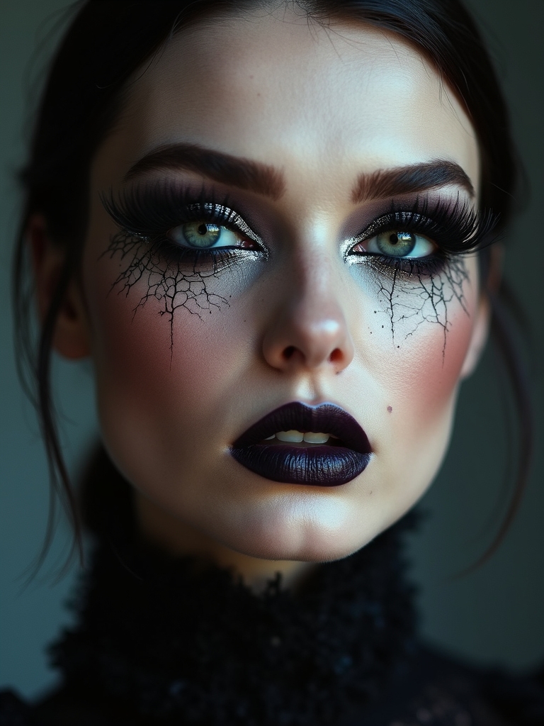 crisp spiderweb winged eyeliner