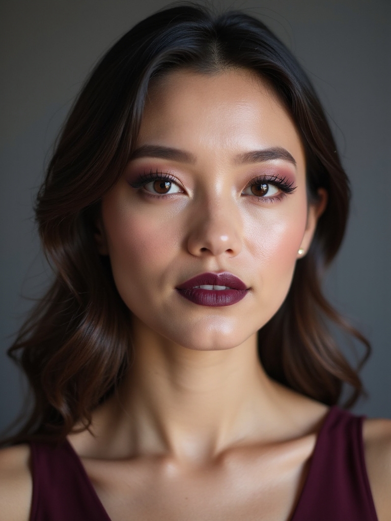 deep aubergine outer v