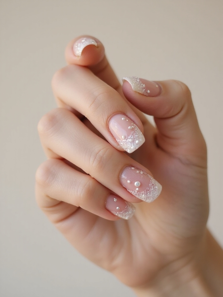 delicate crescent pearl accents