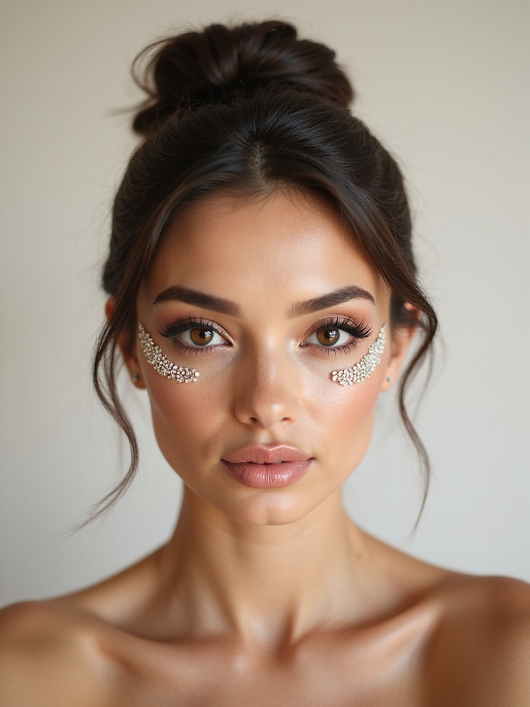 delicate crystal accents for eyes