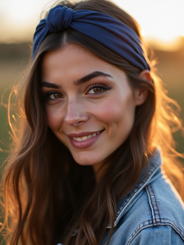 denim headband for casual style