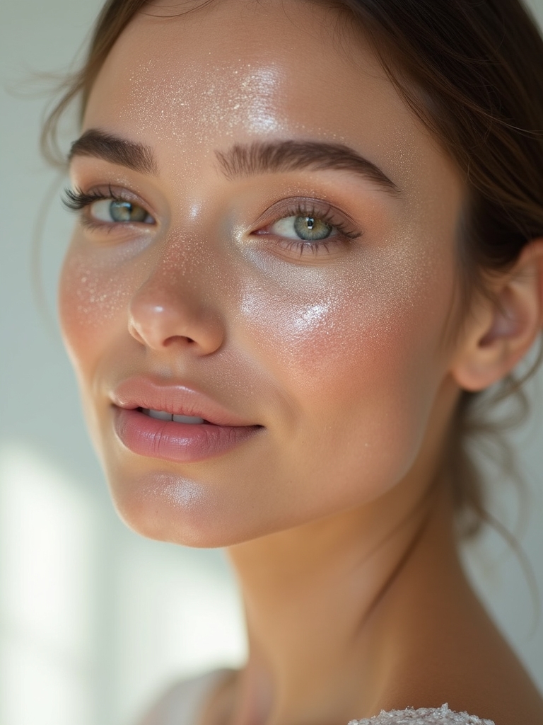 dewy glass like luminous finish