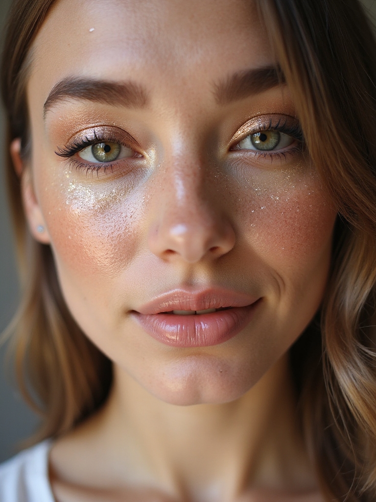 dewy glossy centered luminous lids