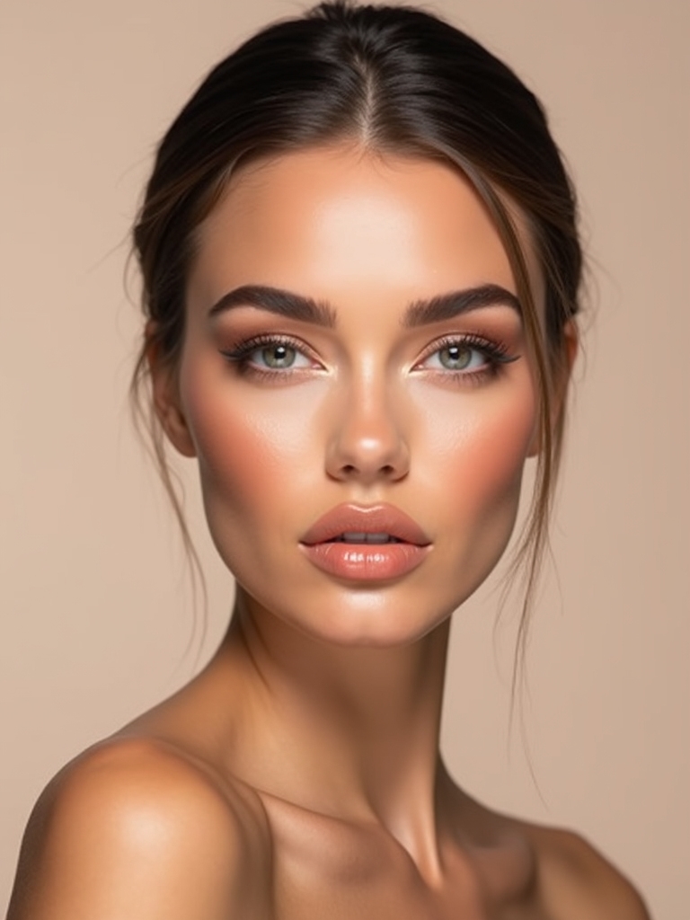dewy peach glow fluffy brows