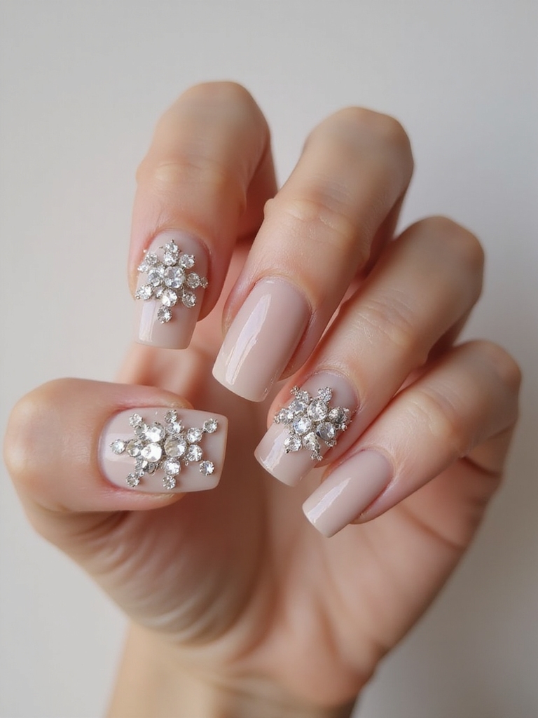 dramatic oversized rhinestone nailart