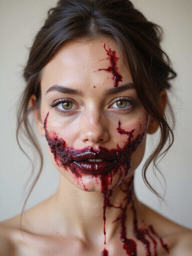 dried blood textured scabwork details