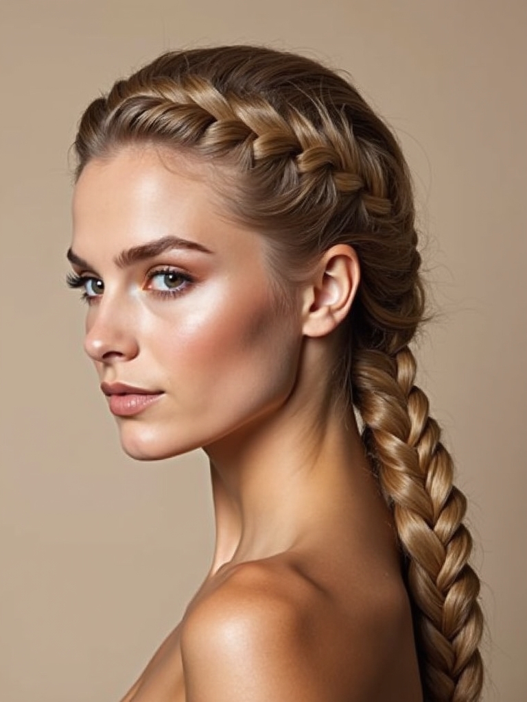 dutch braid ponytail technique
