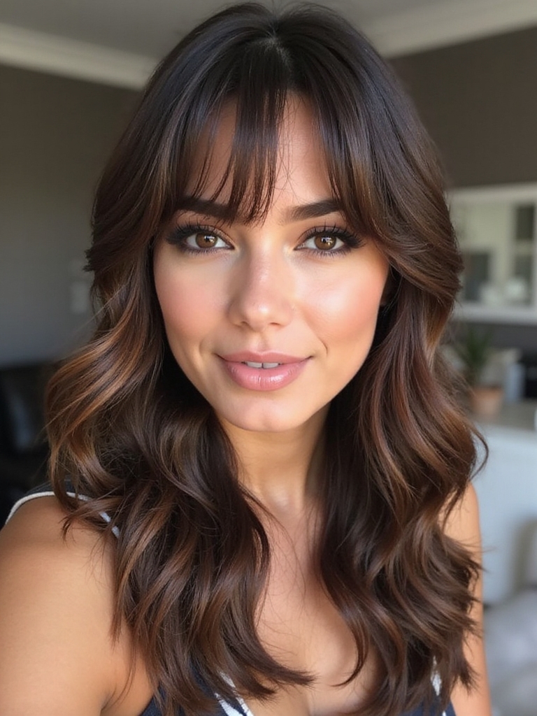 effortless side swept bangs styling