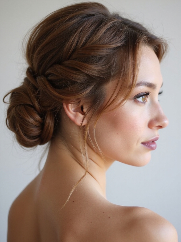 effortless twisted updo style