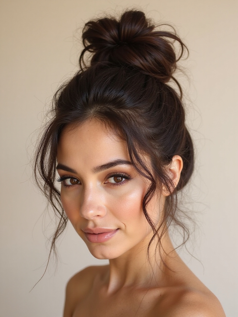 effortlessly chic messy top knot
