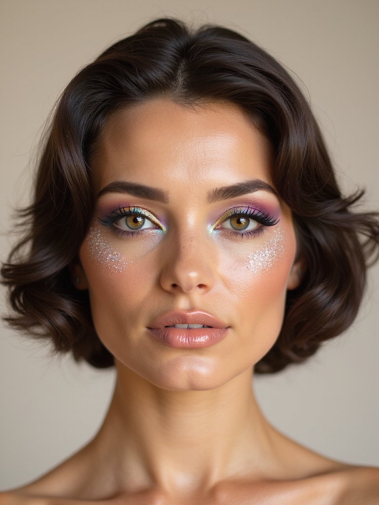 electric iridescent glittered eyeshadow