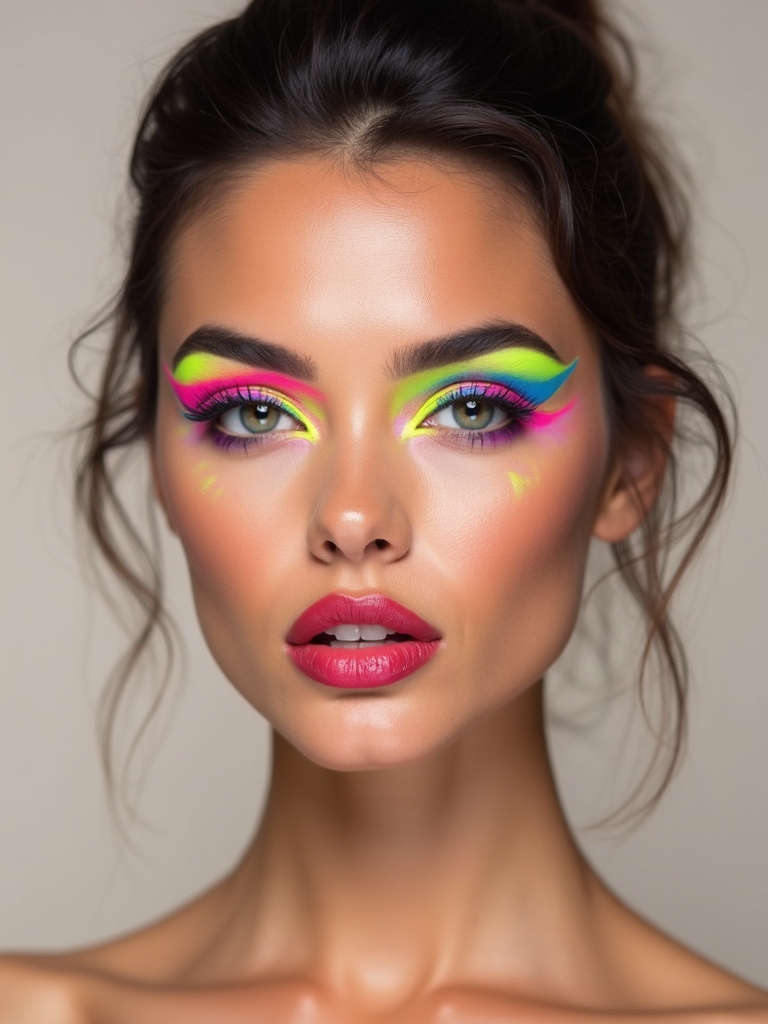 electric neon graphic winged eyes